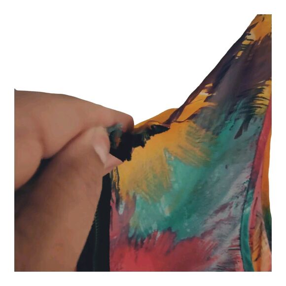 Delia's Women's Sheer Tank Top Feather Print Colorful Sleeveless  Size Medium - Picture 4 of 12